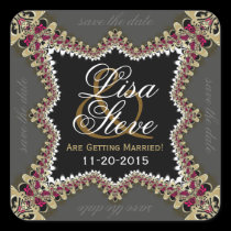 Vintage Lace Wedding Save the Date Sticker stickers