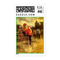 Vintage Ladies' Bicycle Antique Bike Race Racing Postage