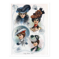 Vintage Ladies in Hats Postcard
