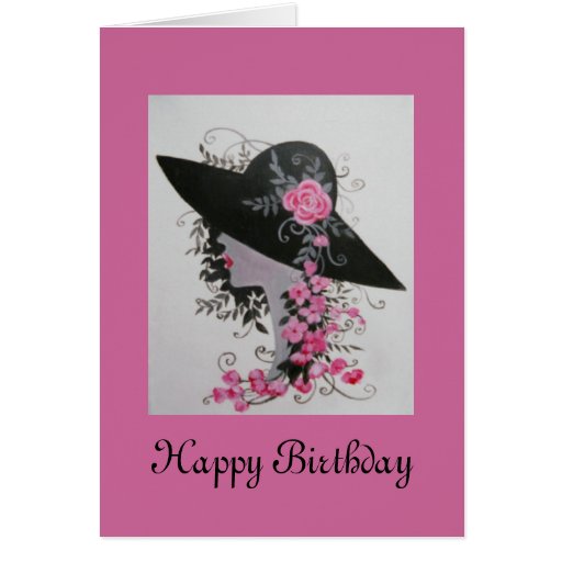 VINTAGE LADY BIRTHDAY CARD | Zazzle