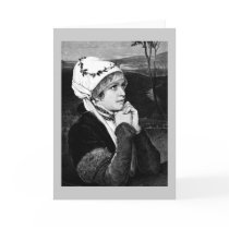 Vintage Lady Clasping Hands Greeting Card