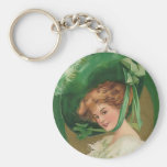 Vintage Lady in Green Keychain