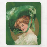 Vintage Lady in Green Mousepad