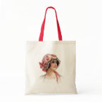 Vintage Lady in Silk Flowered Bonnet bag