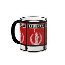 Vintage Lady Liberty Label Ad Mug by Vintage_Gifts Vintage Lady Liberty Label Ad Mug
