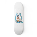 Vintage lady luck cowgirl skate board deck