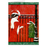 Vintage Lady mailing Holiday Cards