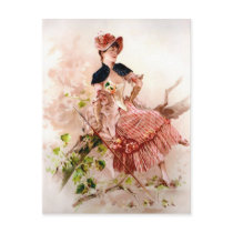 Vintage Lady Portrait Postcard by kimmyklassickorner Vintage Lady Portrait Postcard