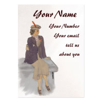 Vintage Lady profile card business cards