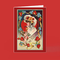 Vintage Lady Valentine's Card card