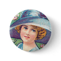 Vintage Lady with Hat buttons by notepourri Vintage Lady with Hat buttons