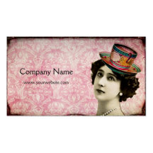 Vintage Lady with Teacup Hat Business Card