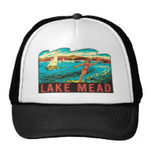 Vintage Lake Mead  Nevada NV State Label Mesh Hats