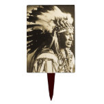 Vintage Lakota Sioux Chief White Swan Cake Topper