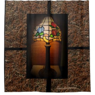 Vintage Lamp on a dark background ..Shower Curtain Shower Curtain