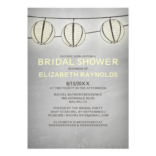 Vintage Lantern Bridal Shower Invitations