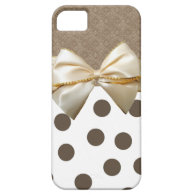 Vintage Large Brown Polka Dots iPhone 5 Cover