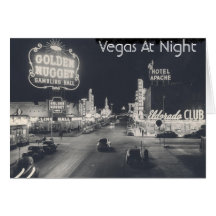 Vintage Las Vegas Strip/Downtown Greeting Card