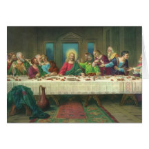 Vintage Last Supper with Jesus Christ and Apostles Card
