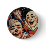 Vintage Laughing Clowns Pinback Buttons