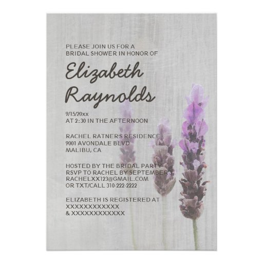 Vintage Lavender Bridal Shower Invitations