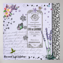 Vintage Lavender Collage poster
