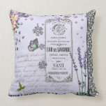 Vintage Lavender Collage purple pillow