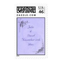 Vintage Lavender Wedding Postage Stamp