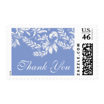 Vintage Leaf Damask Bridal Shower Postage Stamp