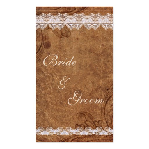 Vintage Leather and Lace Bridal Registry Card Business Card (front side)