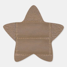 Vintage LEATHER Look Print Finish : Template Star Stickers