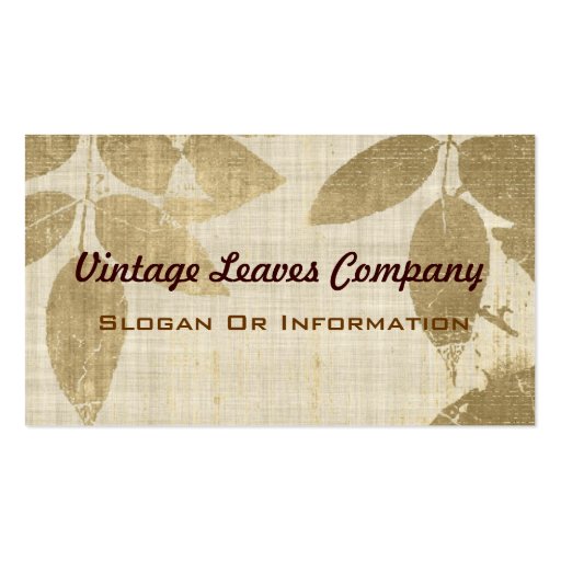Vintage Leaves Business Cards