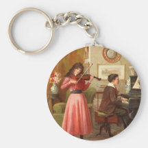 Vintage - lecciones de música llavero personalizado
