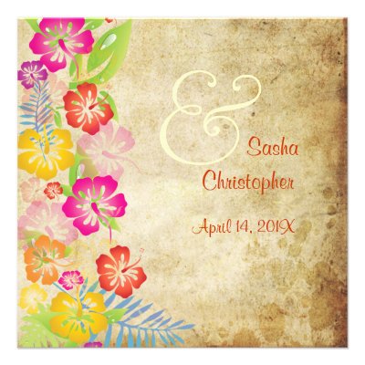 Vintage/Leis/Luau/hibiscusWedding Invitations