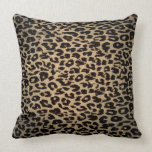 Vintage Leopard Print Skin Fur Throw Pillows