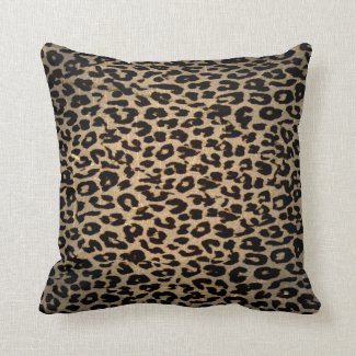 Vintage Leopard Print Skin Fur Throw Pillows