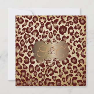 Vintage Leopard spots + swirls invitation