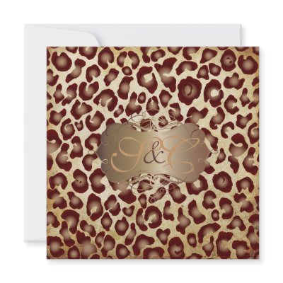 Vintage Leopard spots + swirls invitation