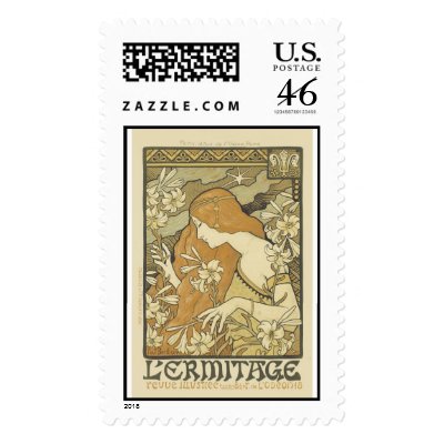 Vintage L'ermitage Poster Postage Stamps by vintagegiftmall
