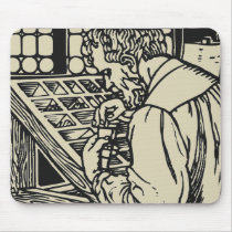 Vintage letterpress printer setting type mousepad mousepads