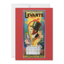 Vintage Levante Famous Australian Illusionist Personalized Invites