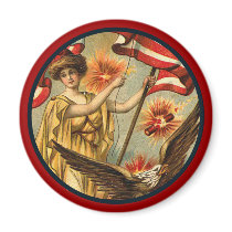 Vintage Liberty_Round Magnet