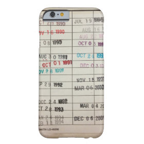 Vintage Library Due Date Cards Barely There iPhone 6 Case
