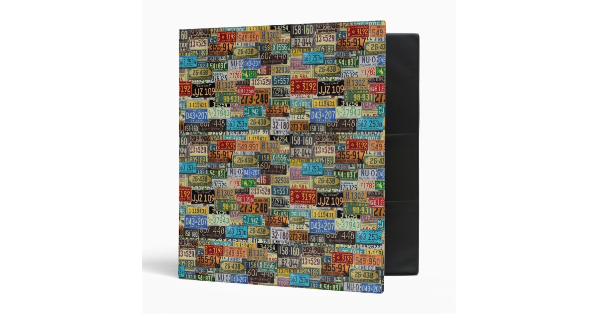 Vintage License Plates Binder Zazzle