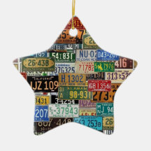 Vintage License Plates Christmas Ornaments