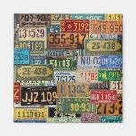 Vintage License Plates Fridge Magnet