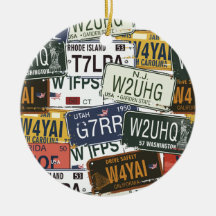 Vintage License Plates Ornament