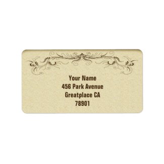 Vintage Light Brown Elegant Address Label