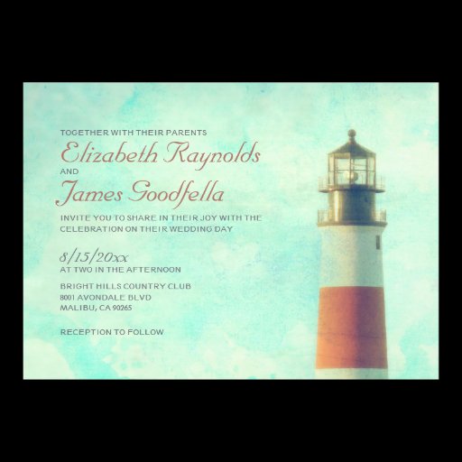 Vintage Lighthouse Wedding Invitations Personalized Invitations Zazzle