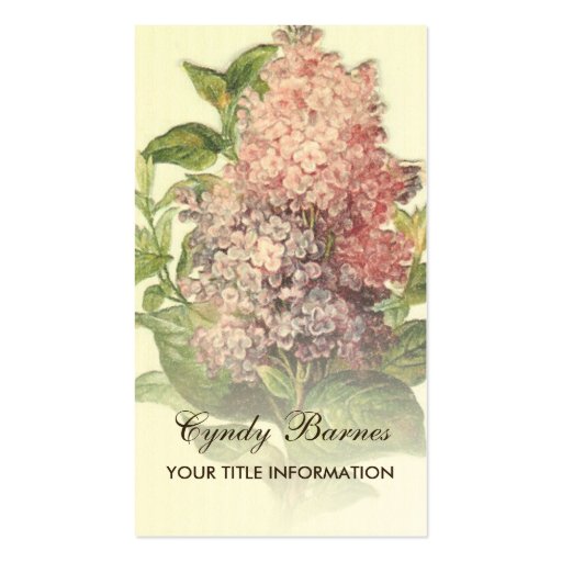 Vintage Lilac Business Card (front side)
